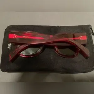 NWOT authentic  Celine maroon lucite frame sunglasses CELINE EYEWEAR Triomphe oversized round-frame acetate  main image 3